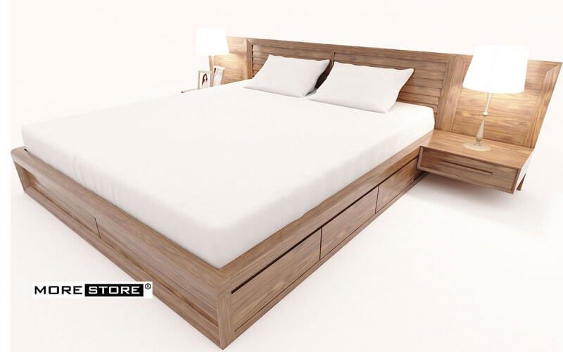 Mẫu giường ngủ gỗ công nghiêp cao cấp với thiết kế độc đáo ngăn kéo ở thành giường mang đến sự tiện lợi cho gia chủ- MHG 00008