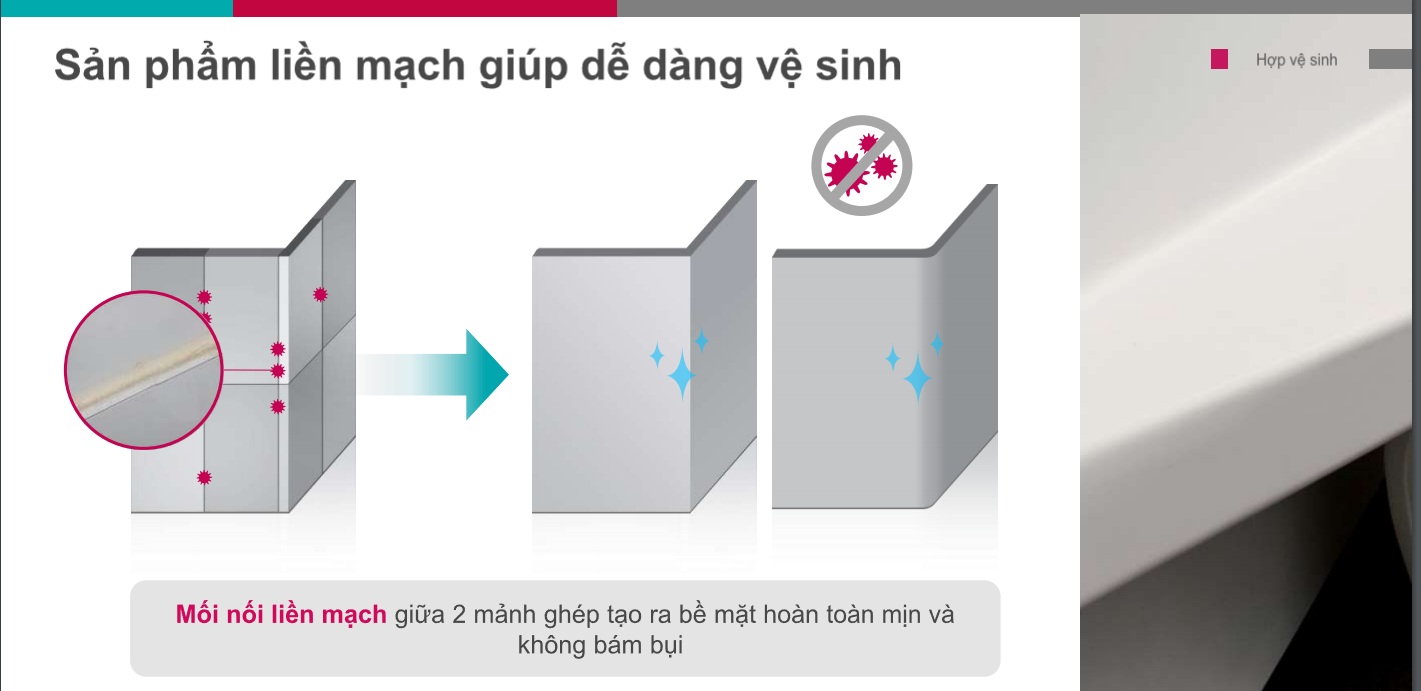 Đá solid surface HIMACS cấu tạo không lỗ nhỏ li ti 